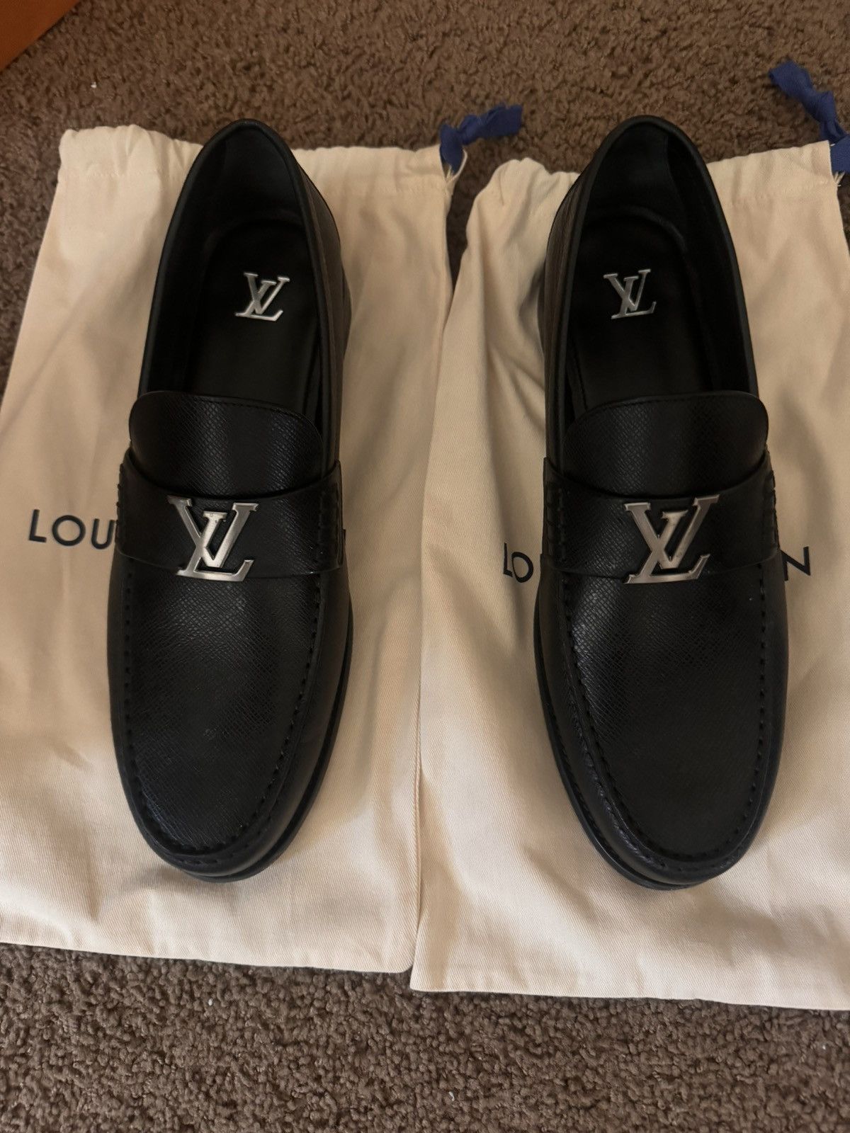 Louis Vuitton Louis Vuitton Major Loafers – Black Taiga Size US 11 / EU 44 - 1 Thumbnail