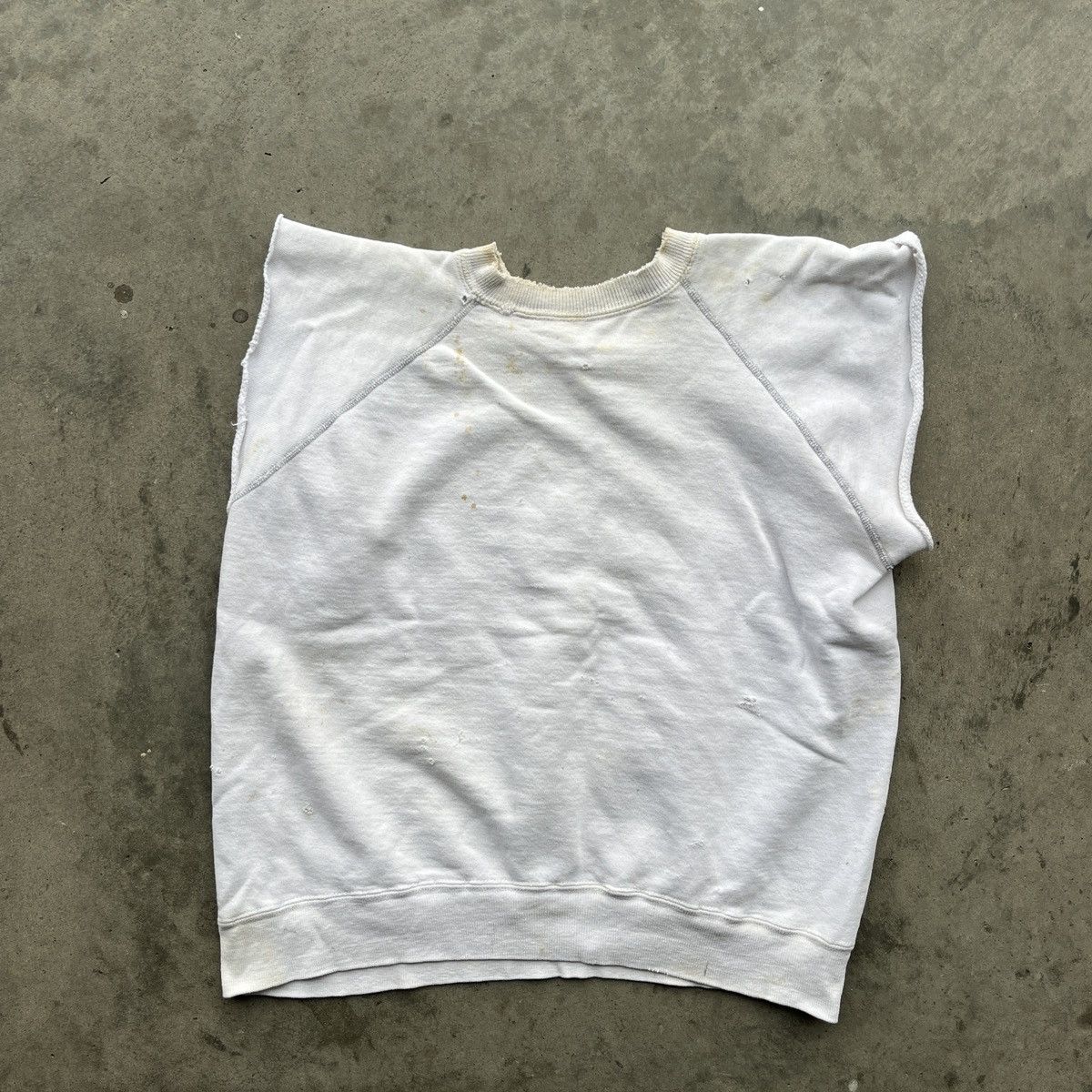 Vintage 50s/60s White Sweatshirt (Sleeveless) Size US S / EU 44-46 / 1 - 4 Thumbnail