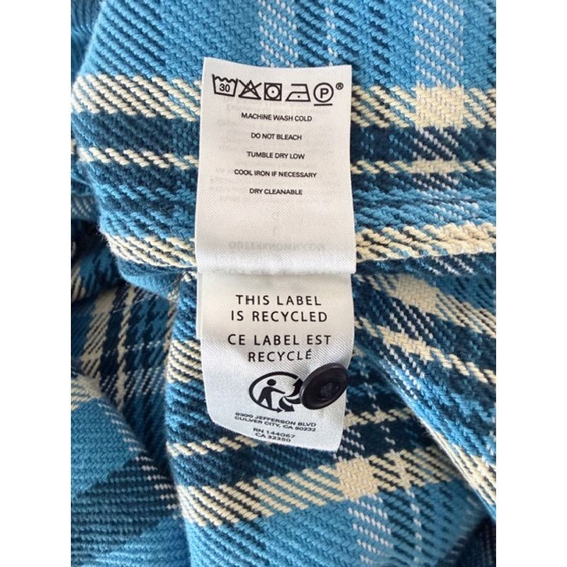 Outerknown Outerknown Blue Plaid Organic Cotton Flannel Shirt, Size L Size US L / EU 52-54 / 3 - 7 Thumbnail