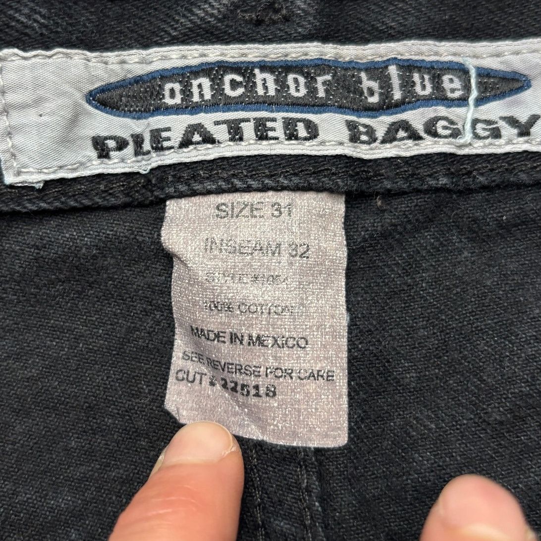 Anchor Blue × Vintage VTG Anchor Blue Pleated Baggy Jeans Men's 28x32 Y2K Skater Size US 28 / EU 44 - 5 Thumbnail