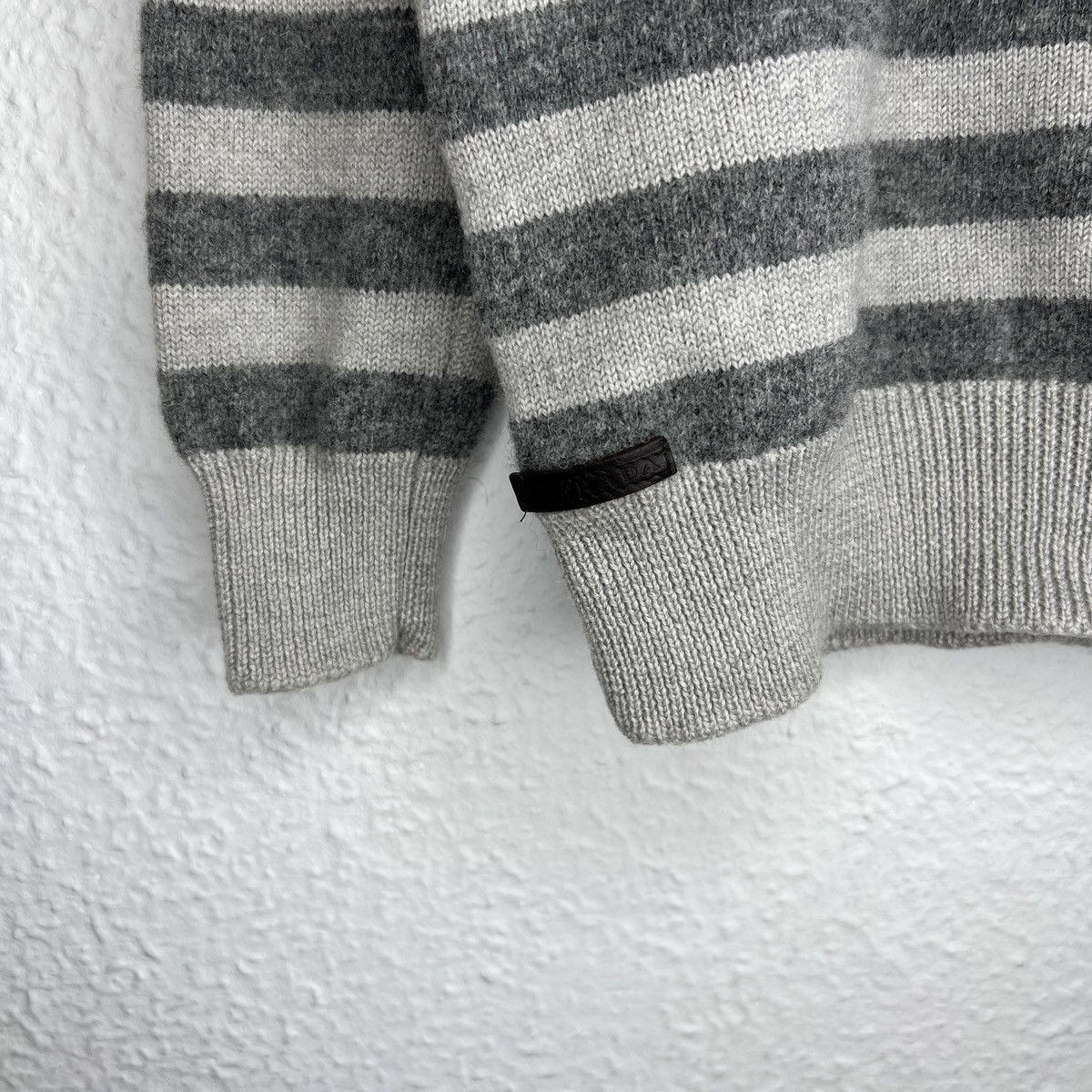 Prada Prada Wool Knitwear Sweater Grey Striped Jumper Retro Y2K Size M / US 6-8 / IT 42-44 - 4 Thumbnail