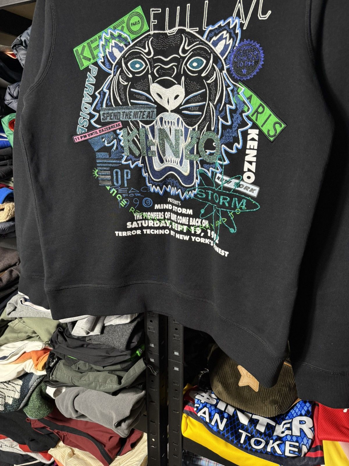 Kenzo Kenzo Paris Tiger Sweatshirt Black Graphic Crewneck Mens S Size US S / EU 44-46 / 1 - 4 Thumbnail