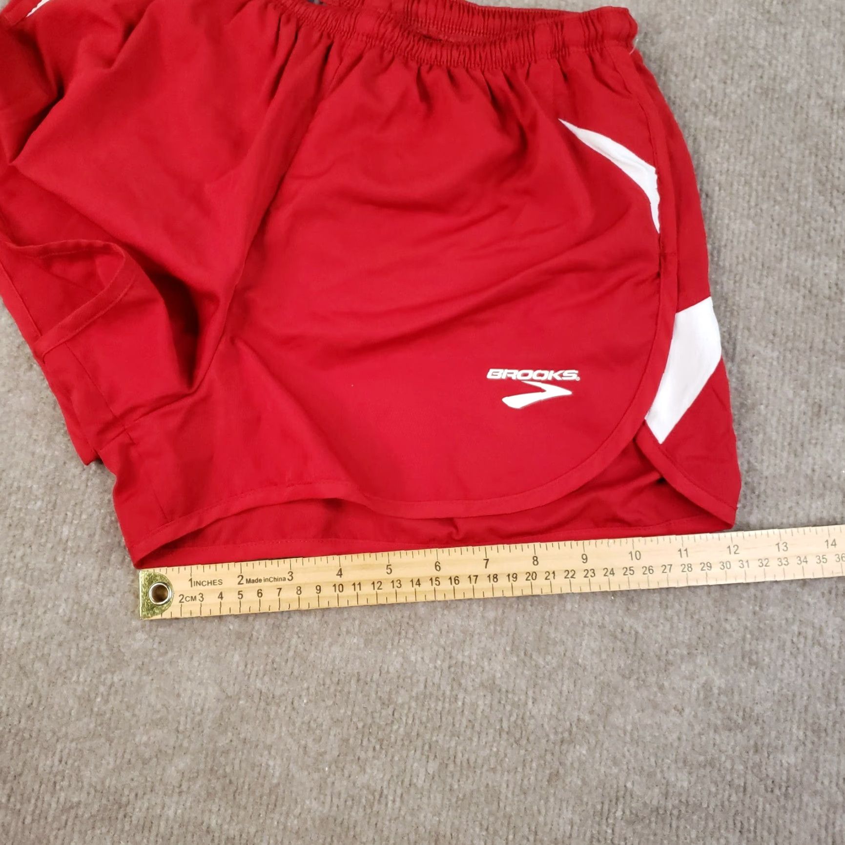 Brooks Brooks Running Shorts Womens Small Red Elastic Waist Drawstring Athletic Activewear Size 24" / US 00 / IT 34 - 3 Thumbnail