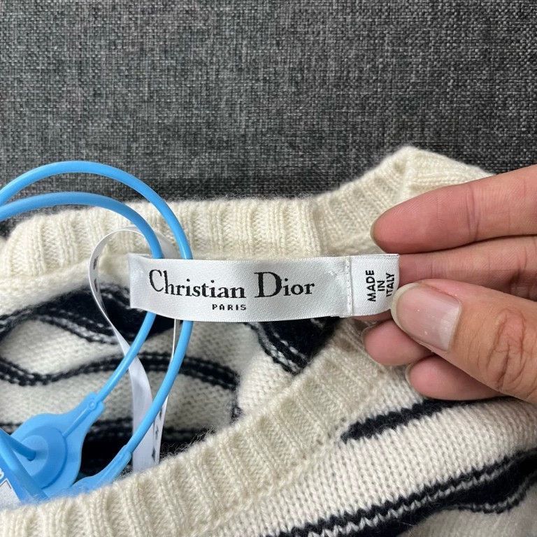 Dior Dior Striped black and white cashmere sweater Size XS / US 0-2 / IT 36-38 - 5 Thumbnail