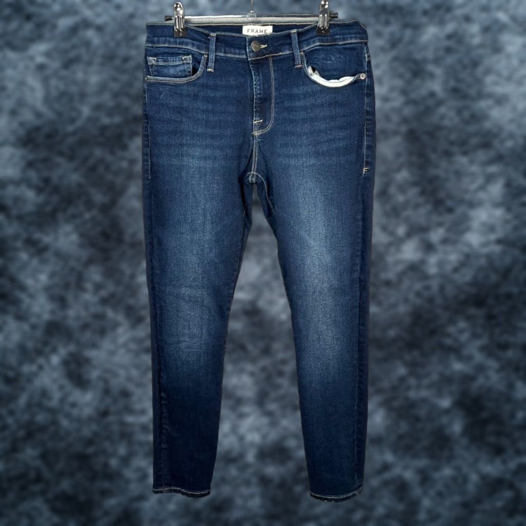 Frame FRAME Jeans – Le Skinny De Jeanne – Womens – Size 28 – Dark Wash Denim Crop Skinny Jeans Size 28" / US 6 / IT 42 - 1 Thumbnail