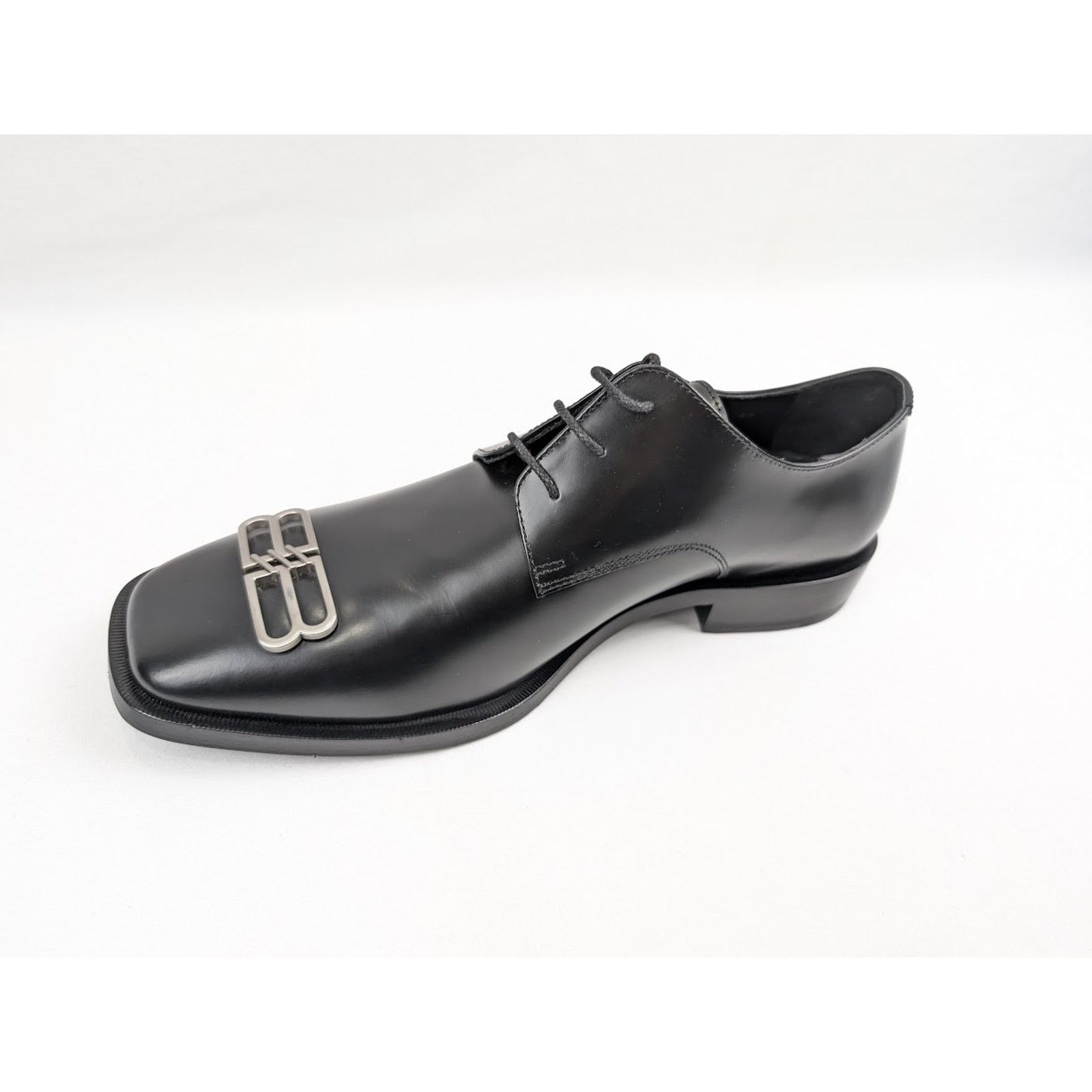 Balenciaga o1rshd1 Smooth Rim BB Icon Derbie Shoes in Black Size US 10 / EU 43 - 8 Thumbnail