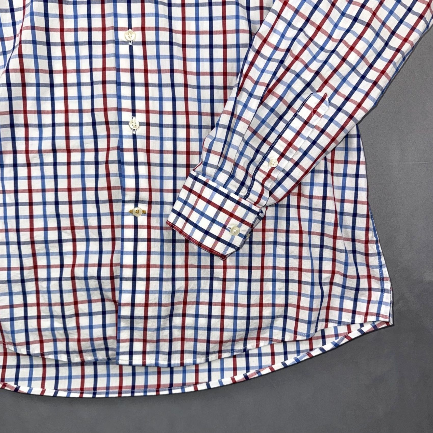 Barbour Barbour Shirt Mens Medium White Red Blue Check Button Front Long Sleeve Size US M / EU 48-50 / 2 - 6 Thumbnail