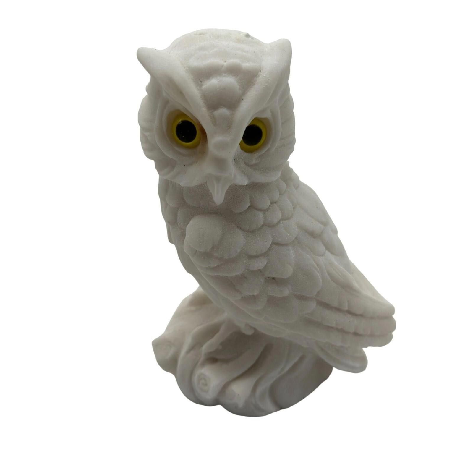 Other Pair of Vintage Alabaster Owl Figurines Hypnotic Yellow Eyes Size ONE SIZE - 3 Thumbnail