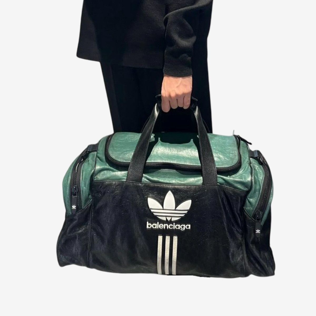 Balenciaga Balenciaga x Adidas Full Leather Green Black Duffle Bag Size ONE SIZE - 4 Thumbnail