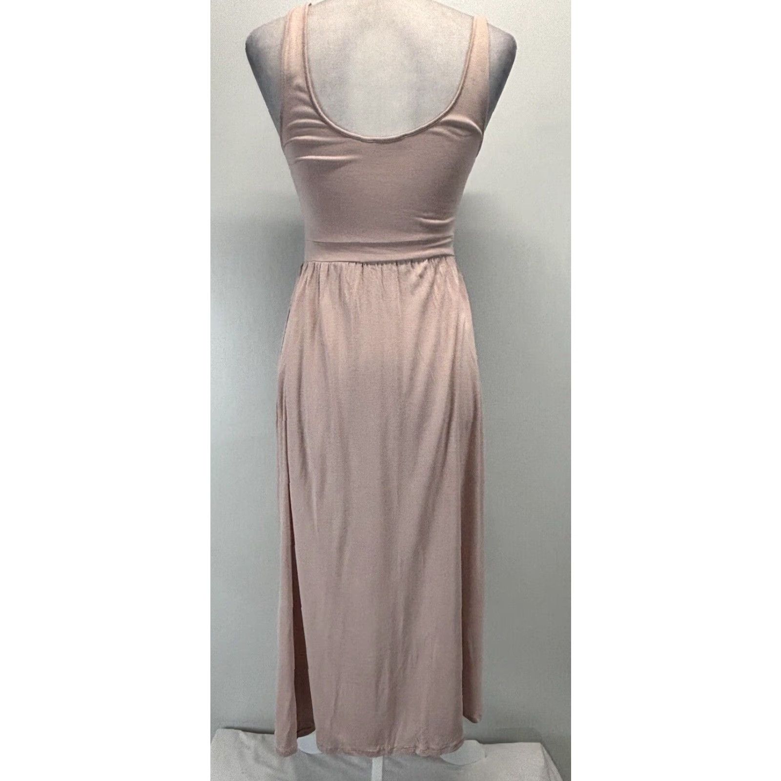 Vintage WILFRED Assonance Tank Midi Dress Women’s Small Pink Sleeveless Pockets Size S / US 4 / IT 40 - 3 Thumbnail