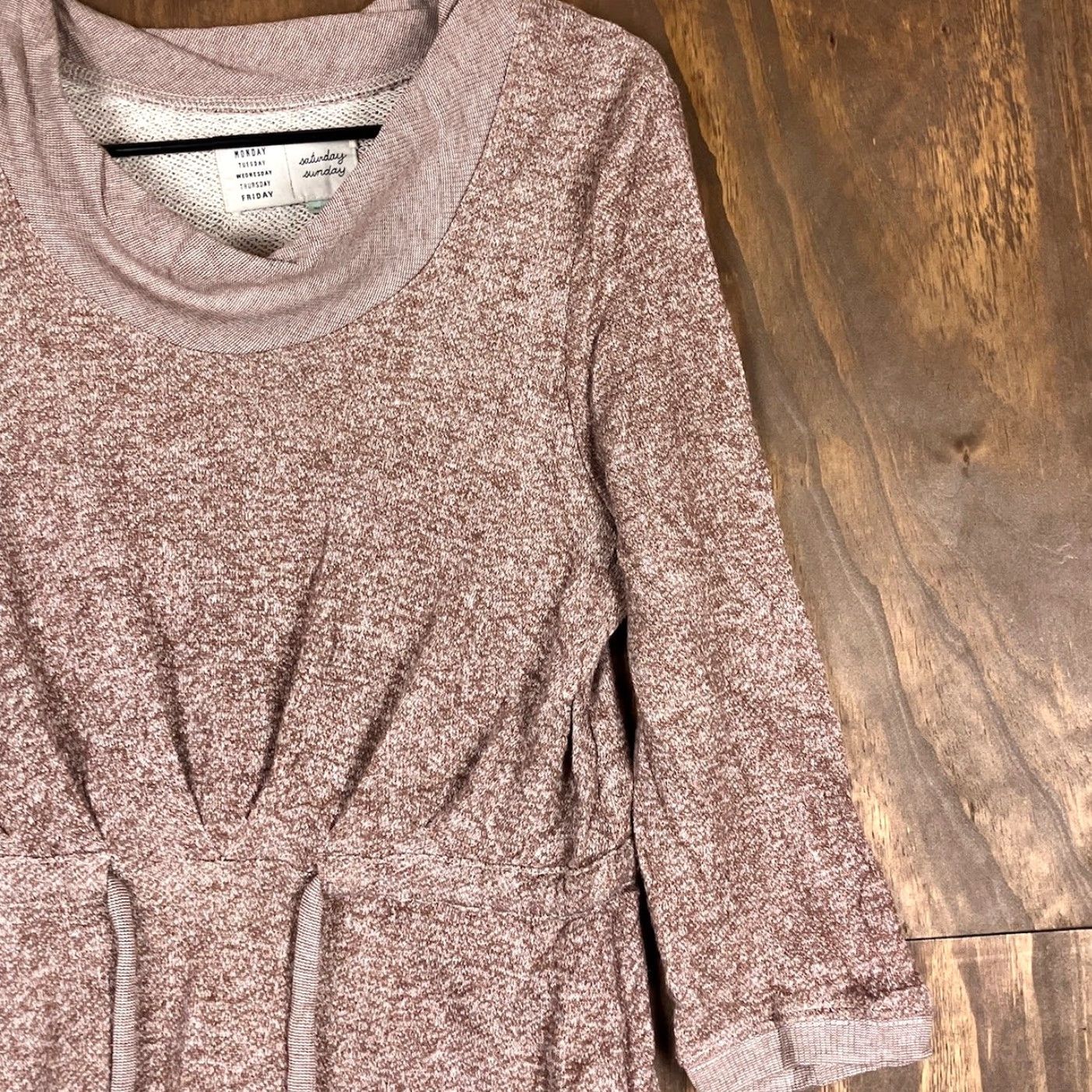 Anthropologie Saturday Sunday Womens Sweater Dress Brown Cowl Neck 3/4 Sleeve Thermal M Size M / US 6-8 / IT 42-44 - 5 Thumbnail