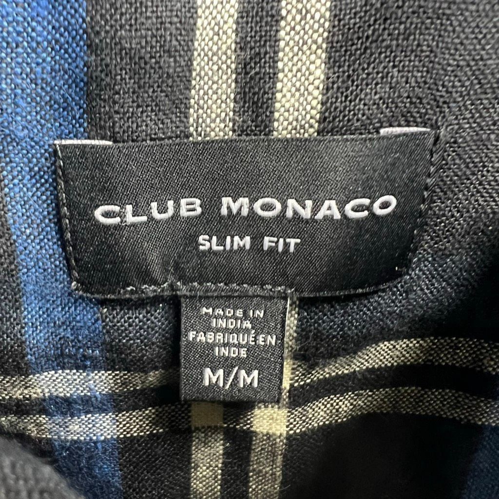 Club Monaco Club Monaco Black Multi Long Sleeve Plaid 100% Linen Button Up Shirt Mens Medium Size US M / EU 48-50 / 2 - 13 Thumbnail