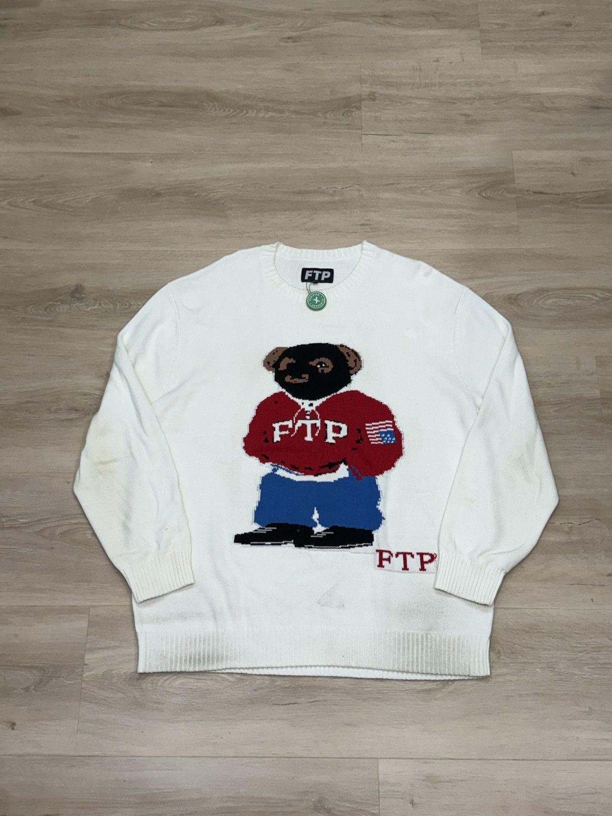 Fuck The Population FTP Bear Knitted Sweater Size US XL / EU 56 / 4 - 1 Thumbnail