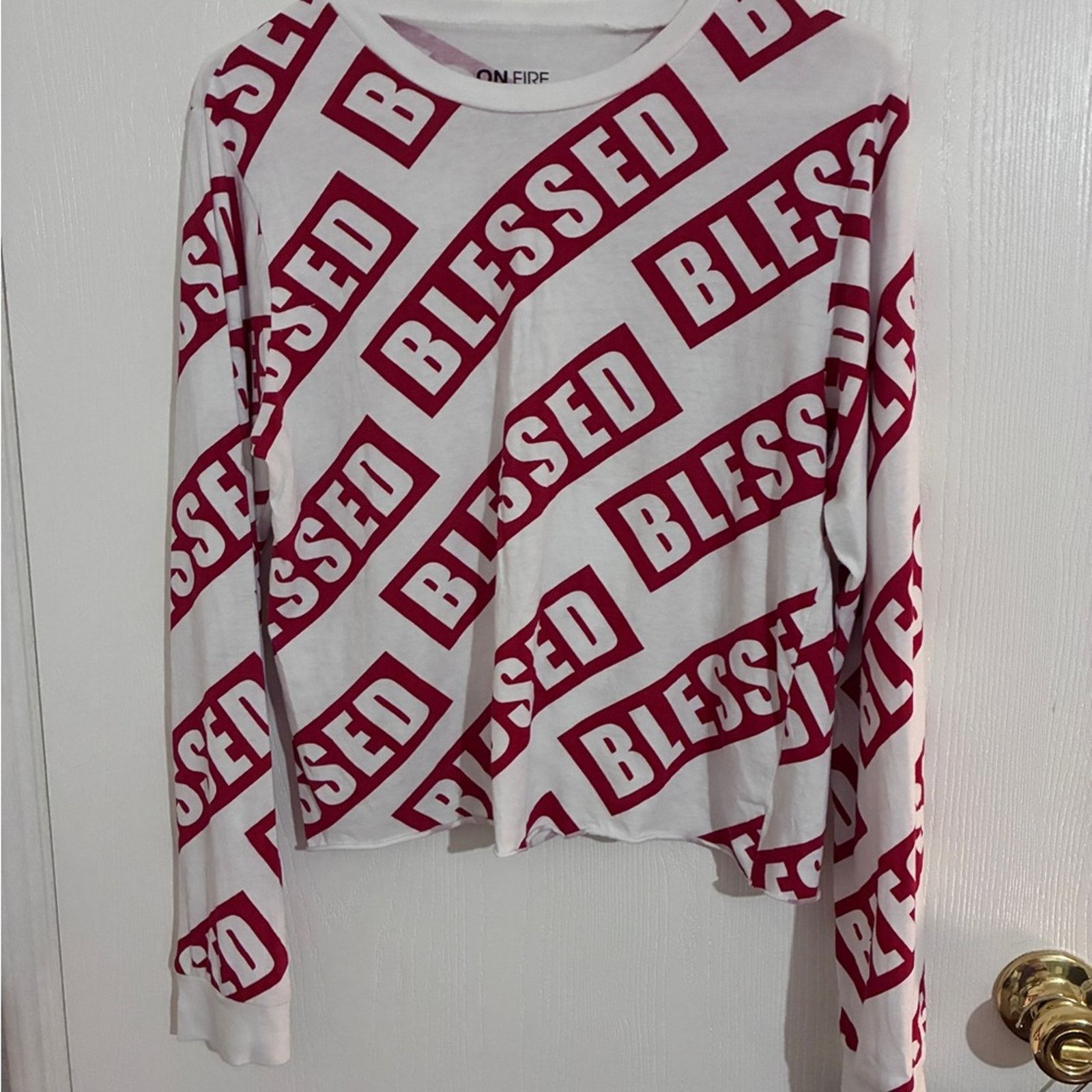 Other On Fire Red and White Cotton Shirt Size L / US 10 / IT 46 - 1 Thumbnail