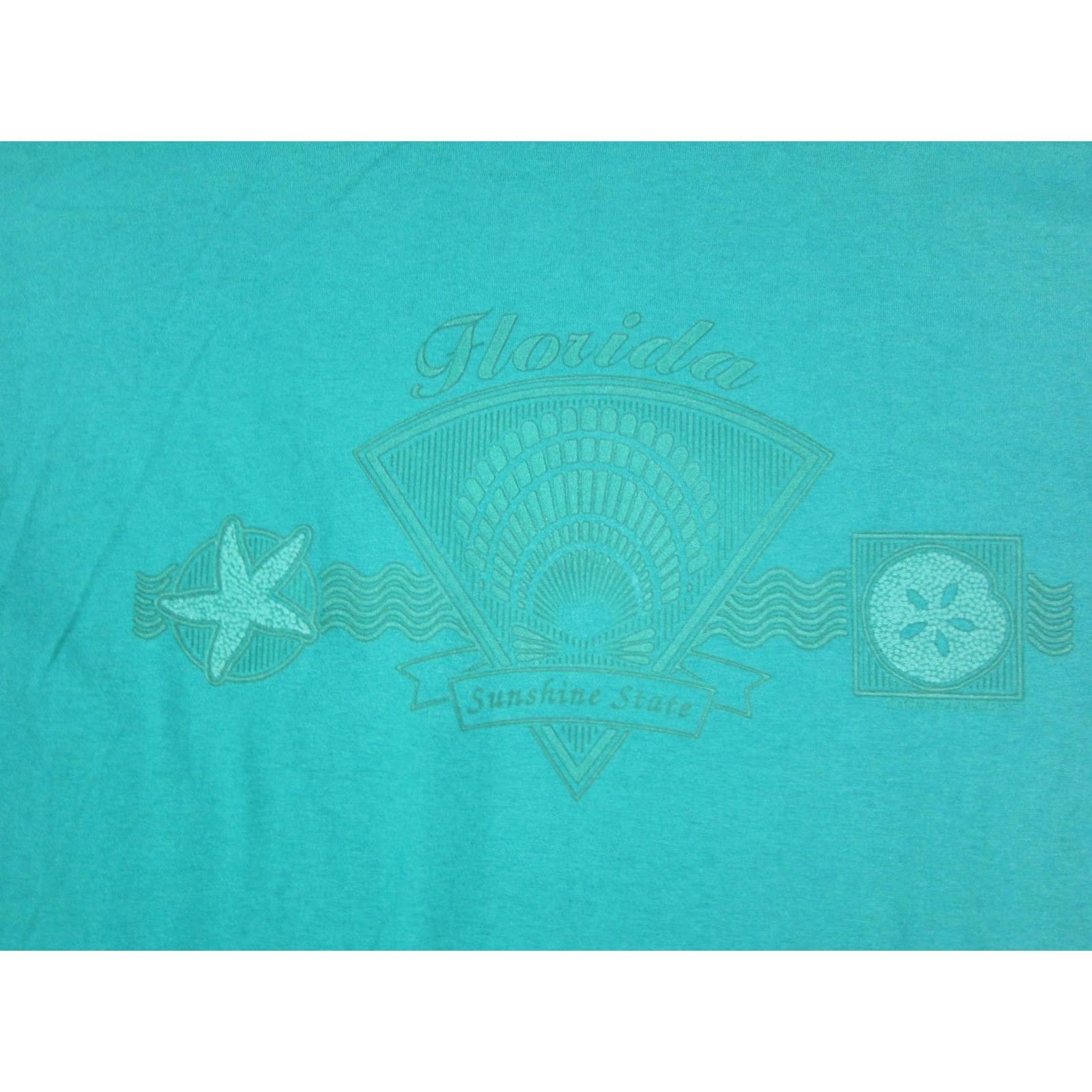 Hanes VINTAGE Hanes Shirt XL Mens Blue 90s USA Short Sleeve Crew Neck Cotton T-Shirt Small Print 80s Theme Florida Sunshine Size US XL / EU 56 / 4 - 2 Thumbnail