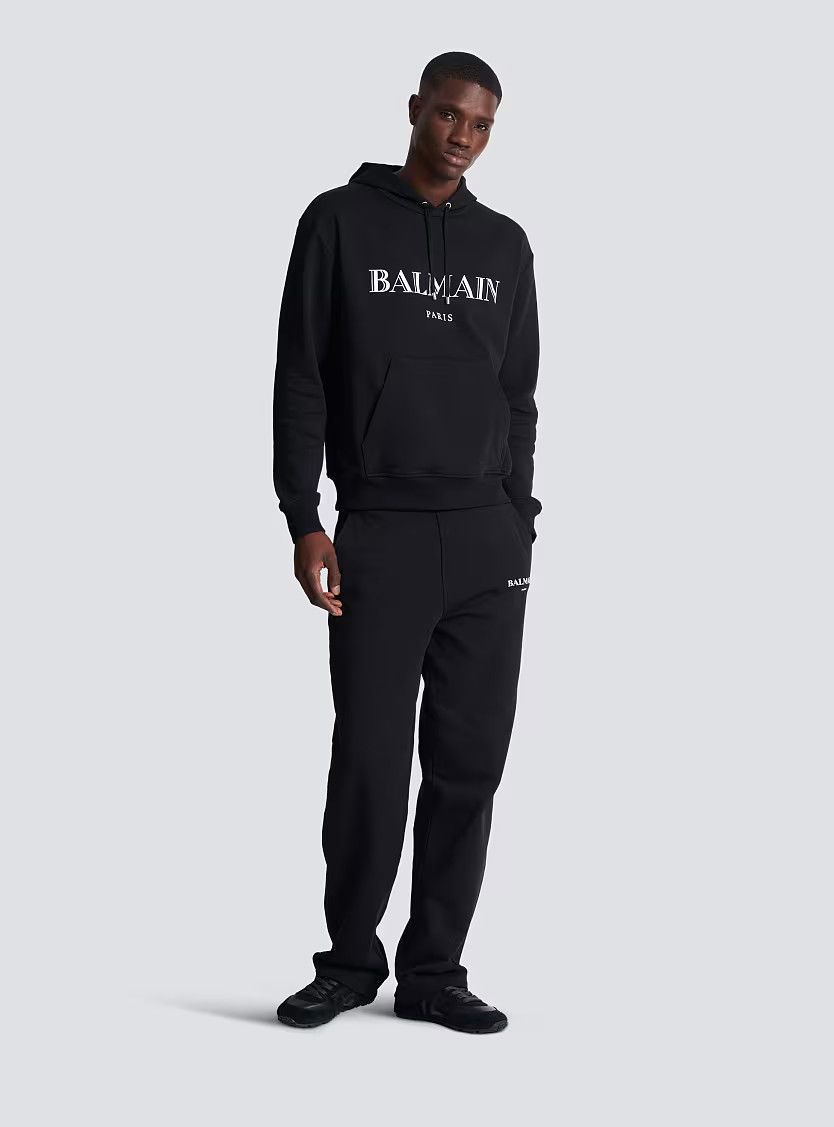 Balmain o1s1wg110925 Printed Hoodie in Black Size US XL / EU 56 / 4 - 3 Thumbnail