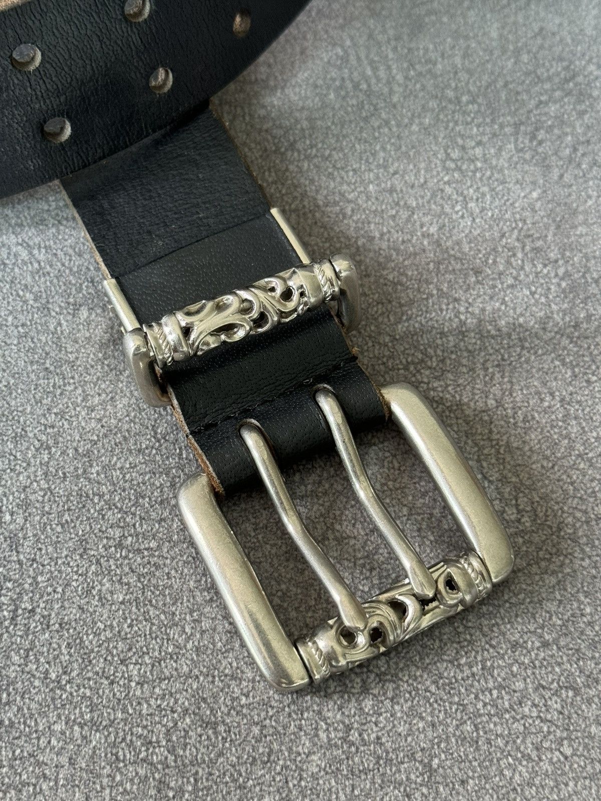 Designer × Handmade × Leather Vintage belt leather inspired CH Size ONE SIZE - 3 Thumbnail