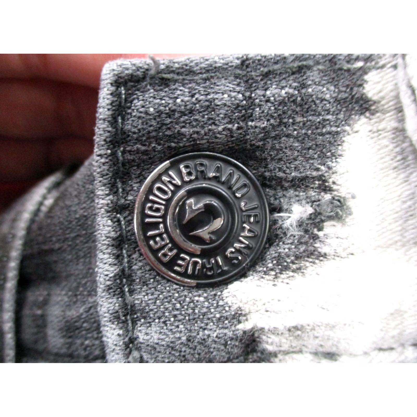 True Religion True Religion Jeans Mens 30 Gray White Paint Splatter Denim Ricky USA Made Jeans Color Gray Regular Fit Mens 30 Size US 29 - 7 Thumbnail