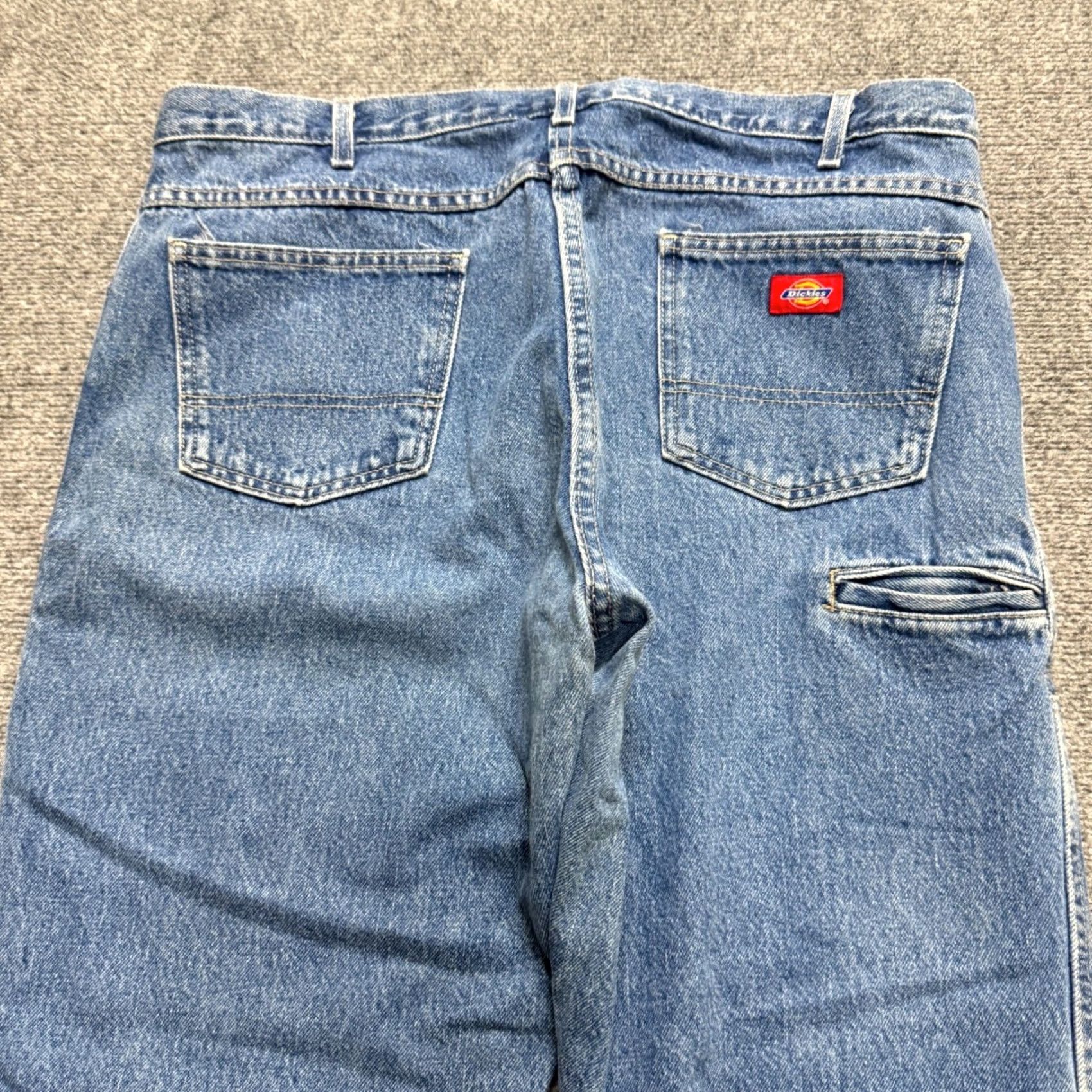 Dickies VTG Dickies Jeans Double Knee Men's 38x30 Dark Blue Denim Jeans Mens Regular 38 Dark Blue Distressed Vintage Dickies Jeans Size US 38 / EU 54 - 4 Thumbnail