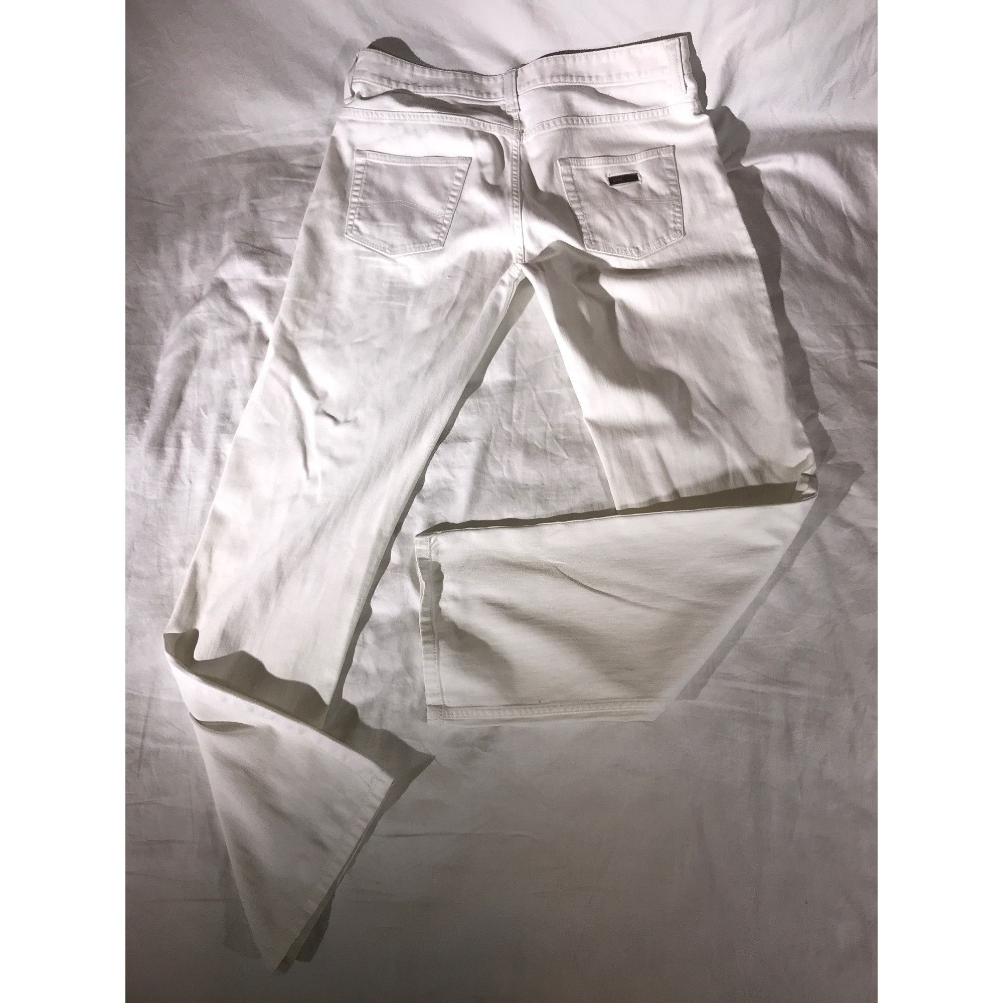 Armani Collezioni Armani Collezioni Mens White Stretch Slim Fit Jeans J15 Size US 38 / EU 54 - 2 Thumbnail
