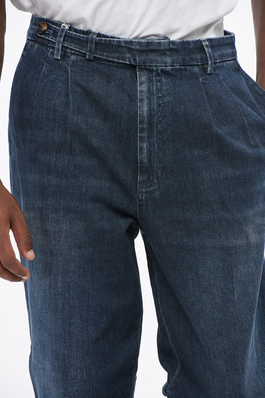 og1mm0725 Double-pleated Regular Fit Denim in Blue