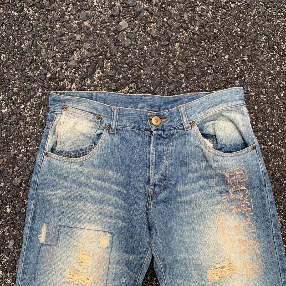 Gotcha Vintage Gotcha Jeans Patchwork VERY RARE Rugged Denim Pants Size US 31 - 2 Thumbnail