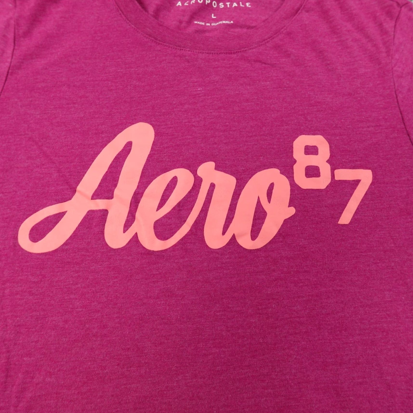 Vintage Aero Shirt Womens L Pink Purple Aero Logo Casual Preppy Short Sleeve T-Shirt Size L / US 10 / IT 46 - 2 Thumbnail