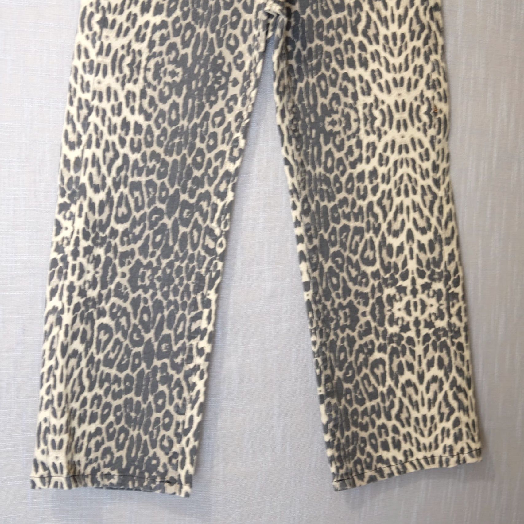 Vintage VINTAGE White Birch Jeans Animal Print Stretch Wide-Leg Womens 8 Beige/Black 29in Inseam 5-Pocket Denim Cotton/Spandex Womens Size 30" / US 8 / IT 44 - 3 Thumbnail