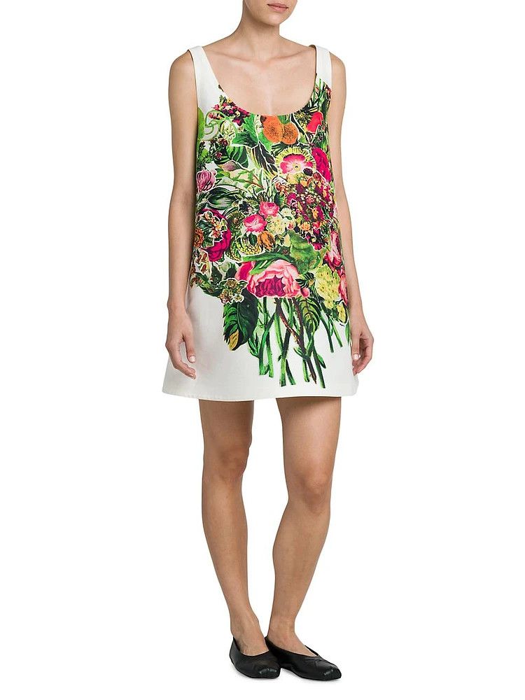 Marni oc11z0525 Mystical Bloom Floral Midi Dress in Multicolor Size L / US 10 / IT 46 - 6 Thumbnail