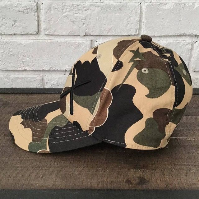 Bape × Kaws × Nigo BAPE × KAWS BENDY 1st Camo Yellow Hat Cap APEE a bathing ape Size ONE SIZE - 6 Thumbnail