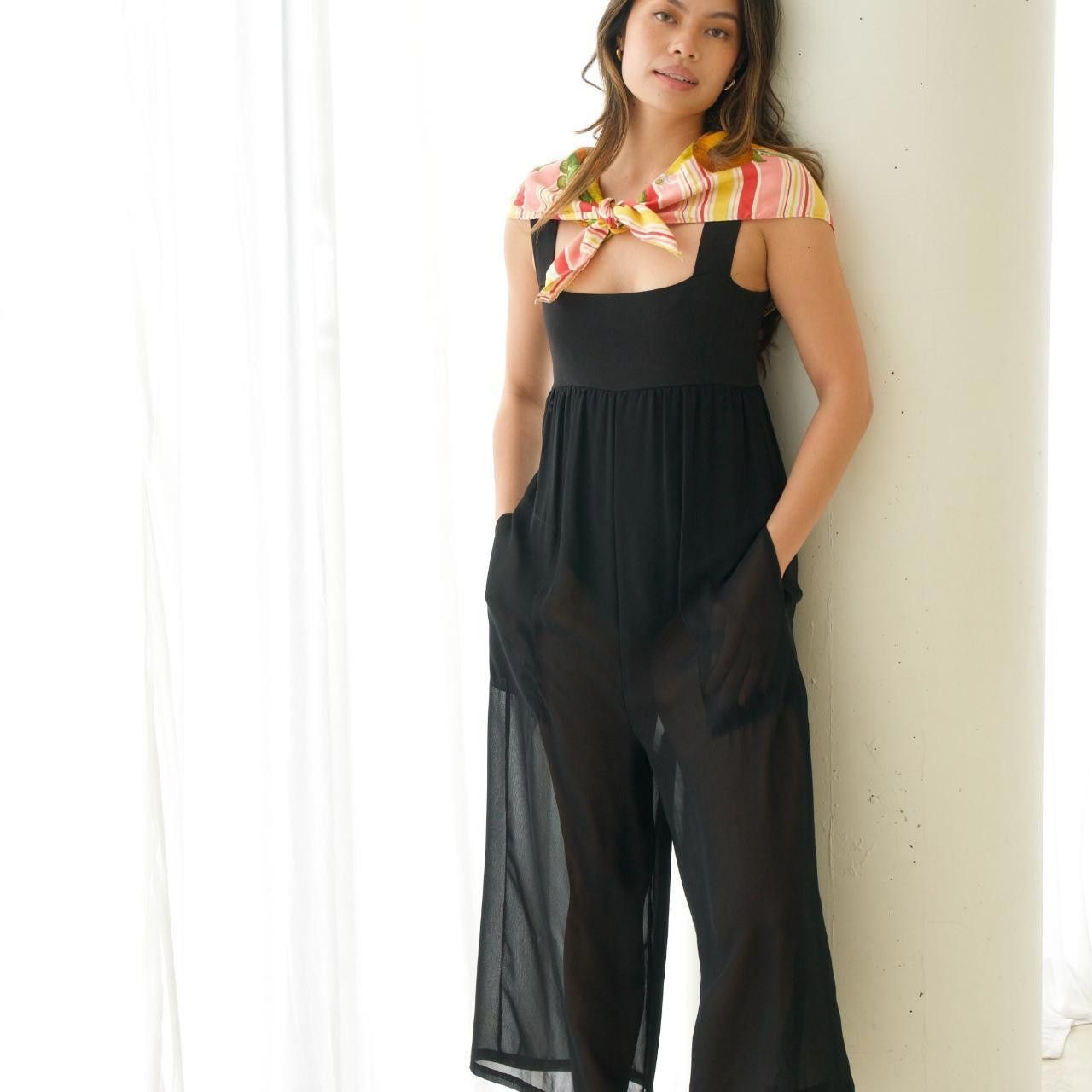 Designer Sonia Rykiel Sheer Jumpsuit Size 28" / US 6 / IT 42 - 3 Thumbnail