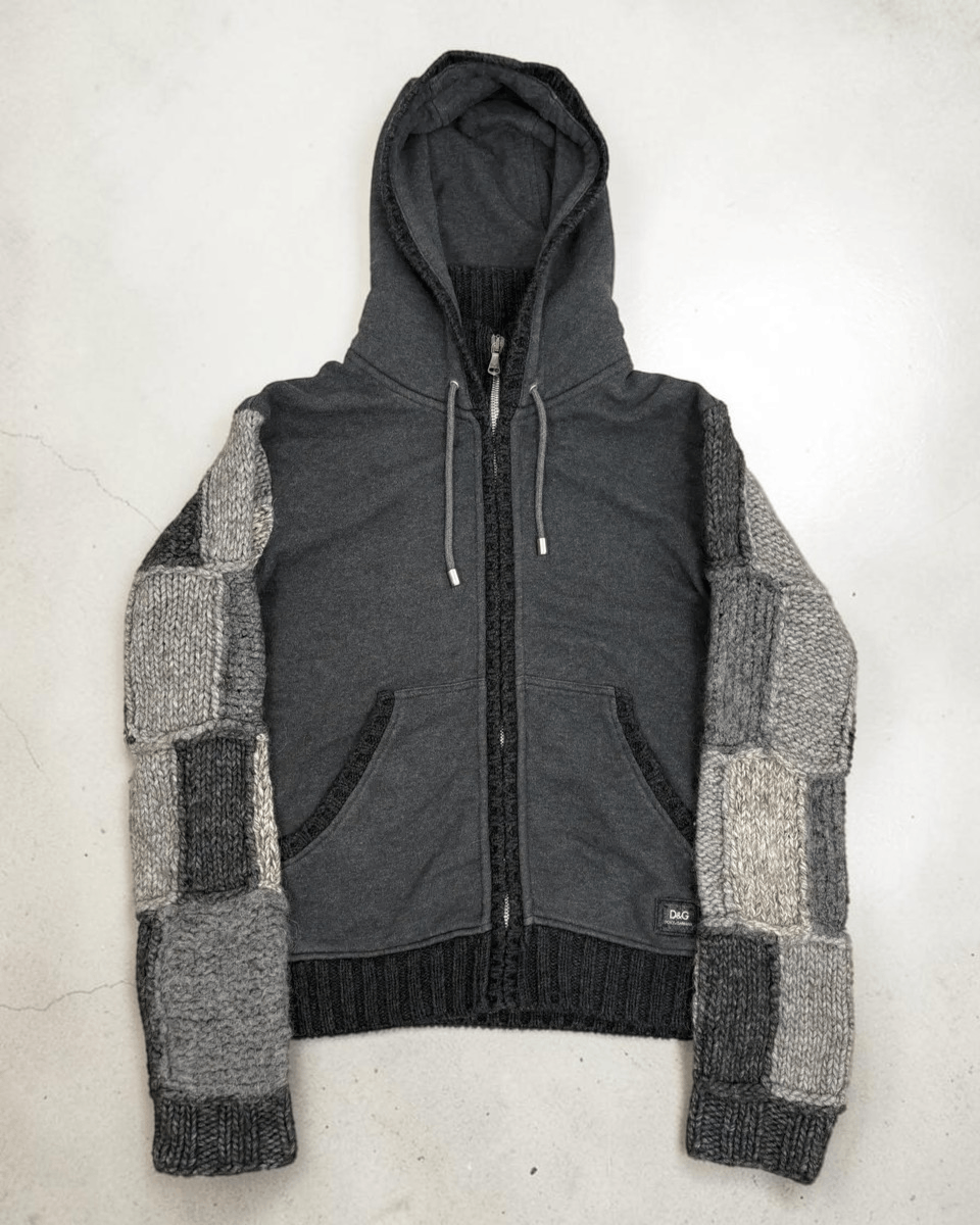 Dolce & Gabbana FW2008 Dolce & Gabbana Patchwork Wool Zip-Up Hoodie Size US L / EU 52-54 / 3 - 1 Thumbnail