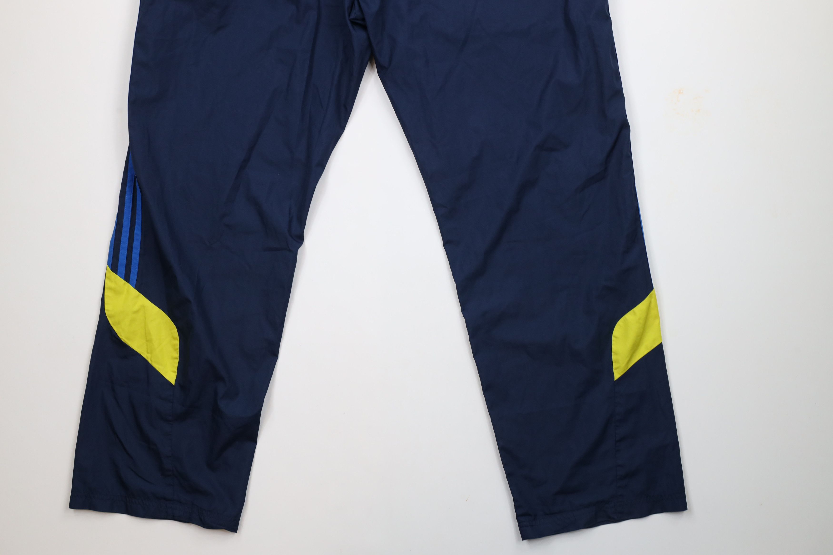 Adidas × Vintage Vintage Adidas Striped Wide Leg Windbreaker Pants Navy Blue Size US 38 / EU 54 - 13 Thumbnail