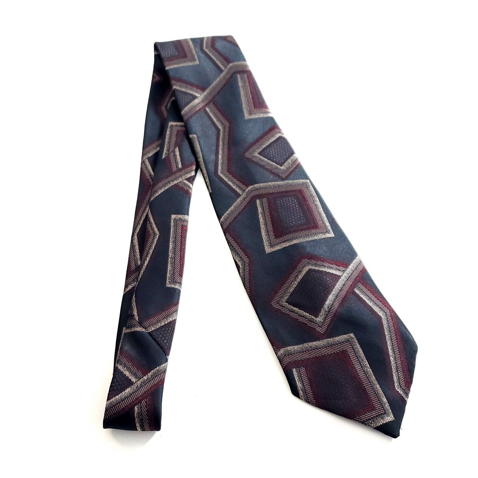 Other Wembley Polyester Green Red Woven Abstract Metallic Tie Size ONE SIZE - 7 Thumbnail