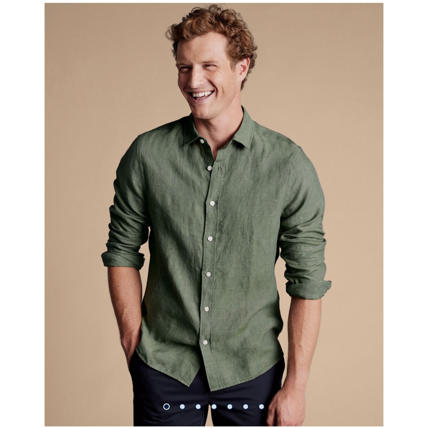 Charles Tyrwhitt Charles Tyrwhitt 100% Linen Long Sleeve Button Up Shirt NWT Size US XXL / EU 58 / 5 - 1 Thumbnail