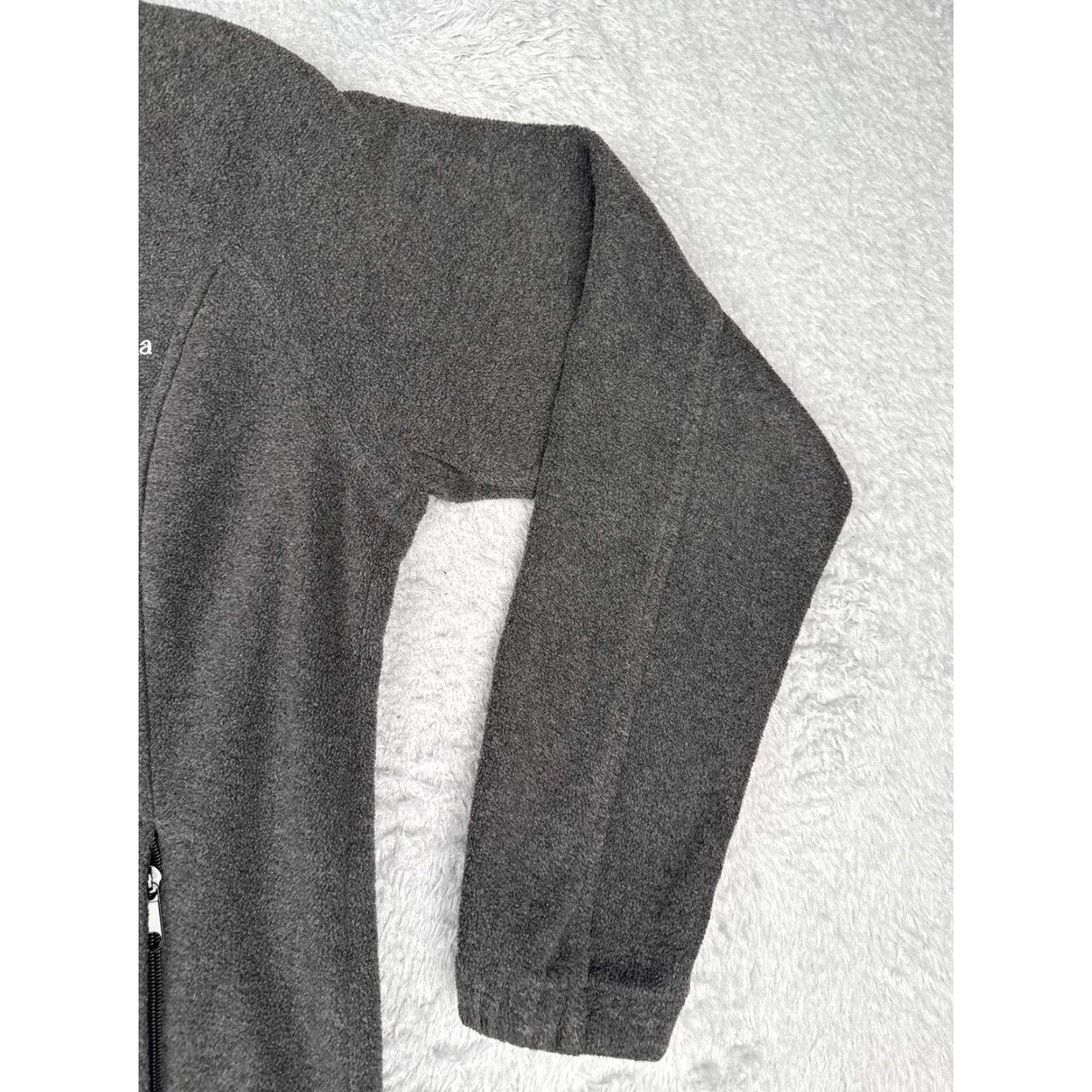 Columbia Jacket Womens Small Gray Fleece Full Zip Mock Neck Outdoors Hiking