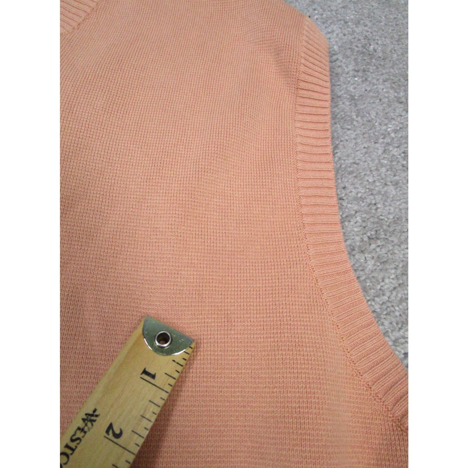 Zara Zara Vest Mens Large Orange Cotton Knit Pullover V-Neck Sleeveless Casual Sweatshirt Shirt? Size US L / EU 52-54 / 3 - 6 Thumbnail