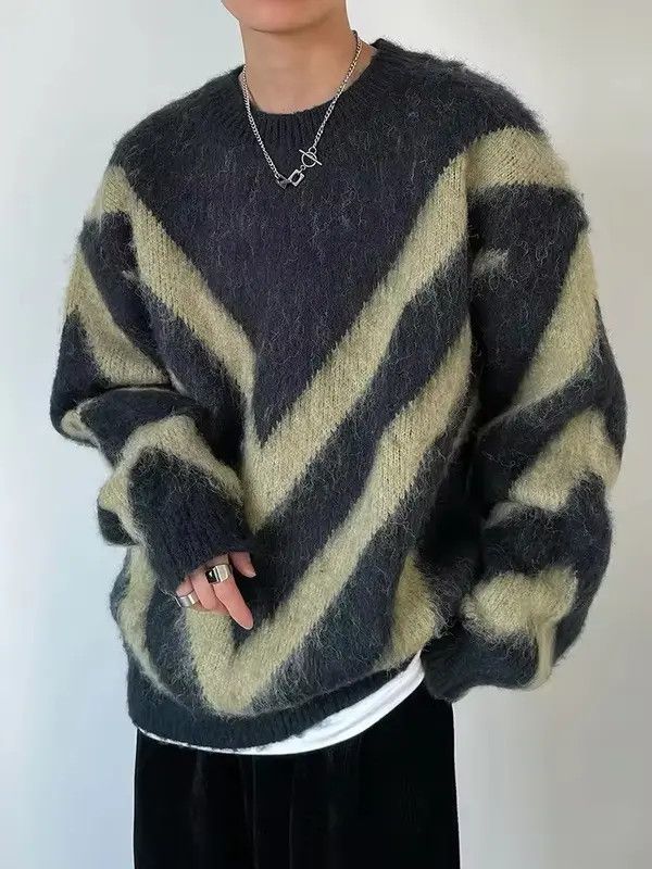 Japanese Brand Masumizu x Mami Luxury Knitted Striped Sweater Size US XXL / EU 58 / 5 - 6 Thumbnail