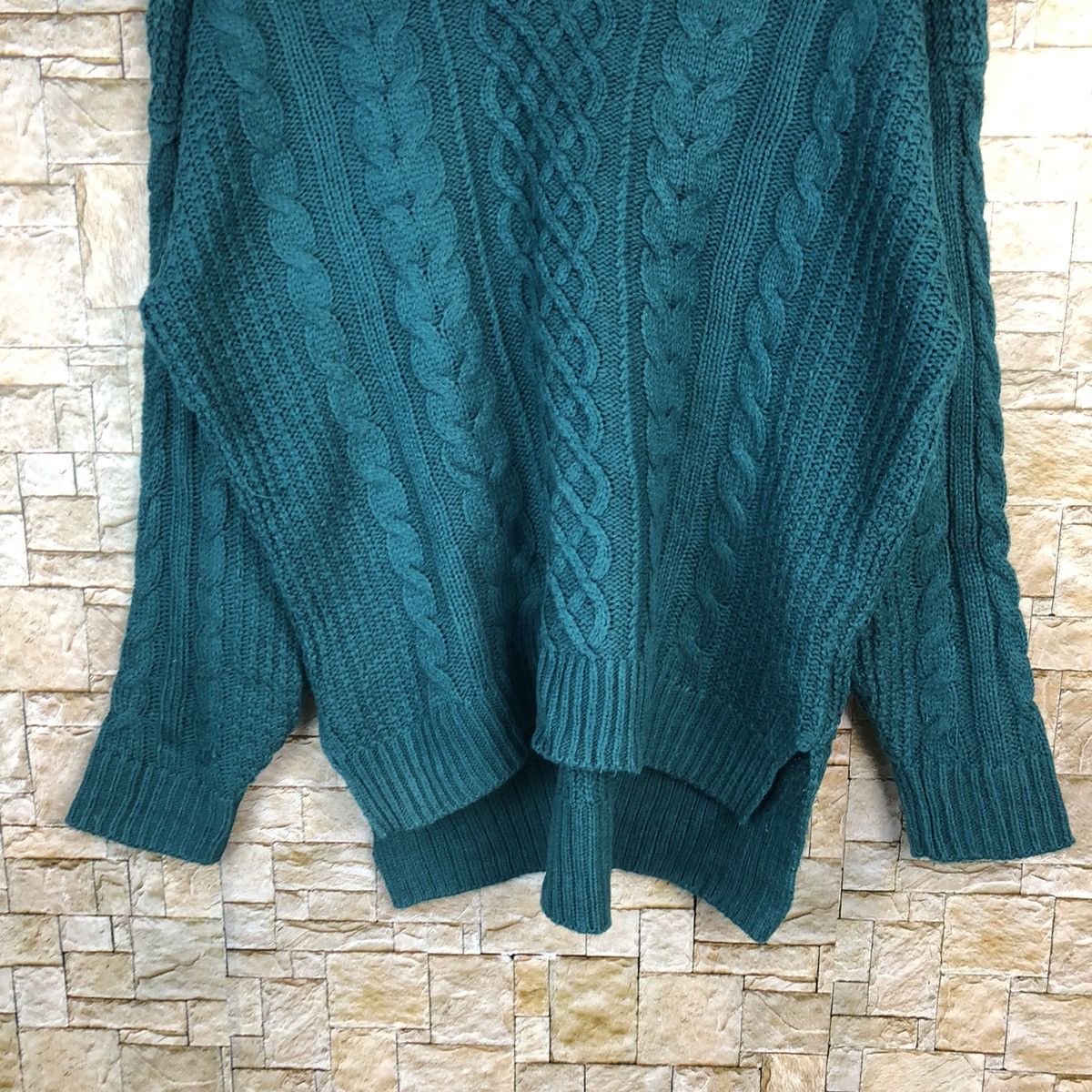Aran Isles Knitwear × Homespun Knitwear × Japanese Brand Rose Farm Green Knitwear #A1054 Size M / US 6-8 / IT 42-44 - 6 Thumbnail