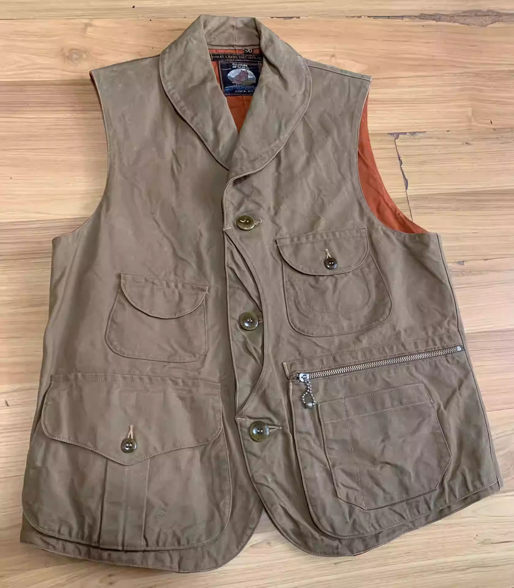 image of Freewheelers Warehouse The Real Mccoys Hunting Vests in Brown, Men's (Size Medium)