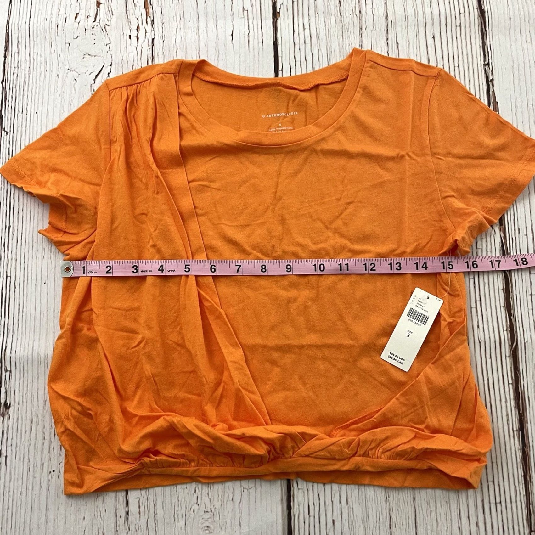Anthropologie Anthropologie T-Shirt Short Sleeve Cropped Womens Small Orange Draped Tee 58 N/A Size S / US 4 / IT 40 - 5 Thumbnail