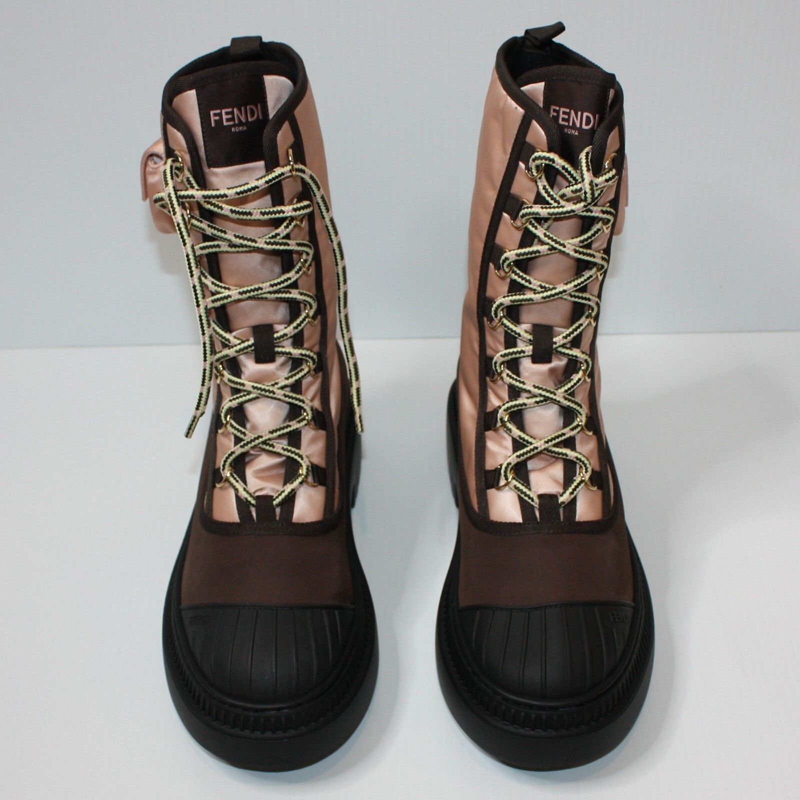 Fendi Domino Pink Nylon Biker Boots with Baguette Pocket $1450 Size US 9.5 / IT 39.5 - 5 Thumbnail