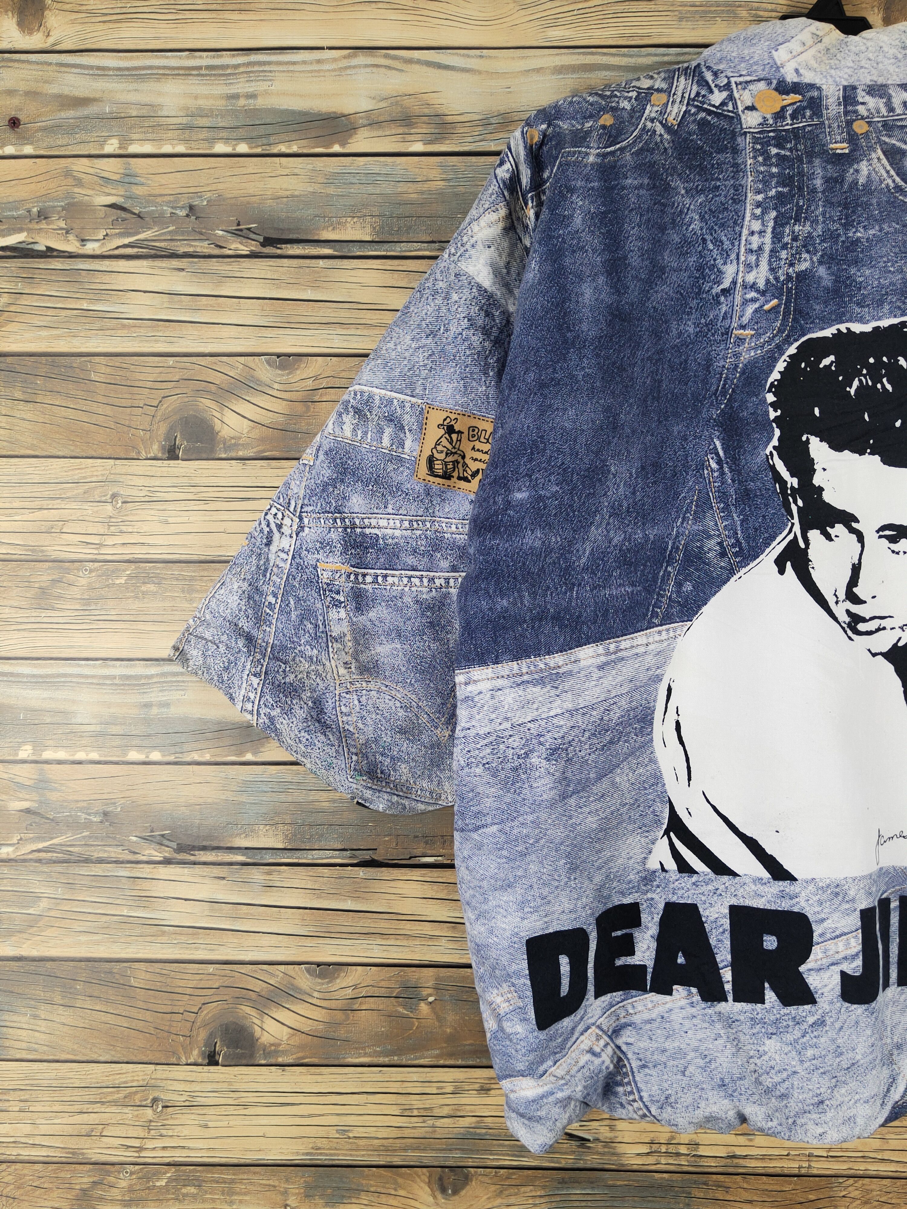 Japanese Brand × Vintage Vintage James Dean ❌ Dear Jimmy Denim Furr Jacket Size US L / EU 52-54 / 3 - 10 Thumbnail