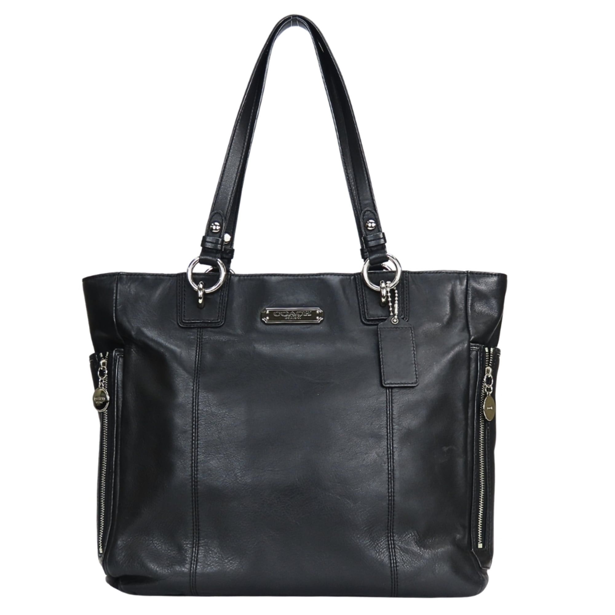 Coach Coach Tote Bag F19456 Leather Black Silver Hardware Women's COACH Size ONE SIZE - 1 Thumbnail