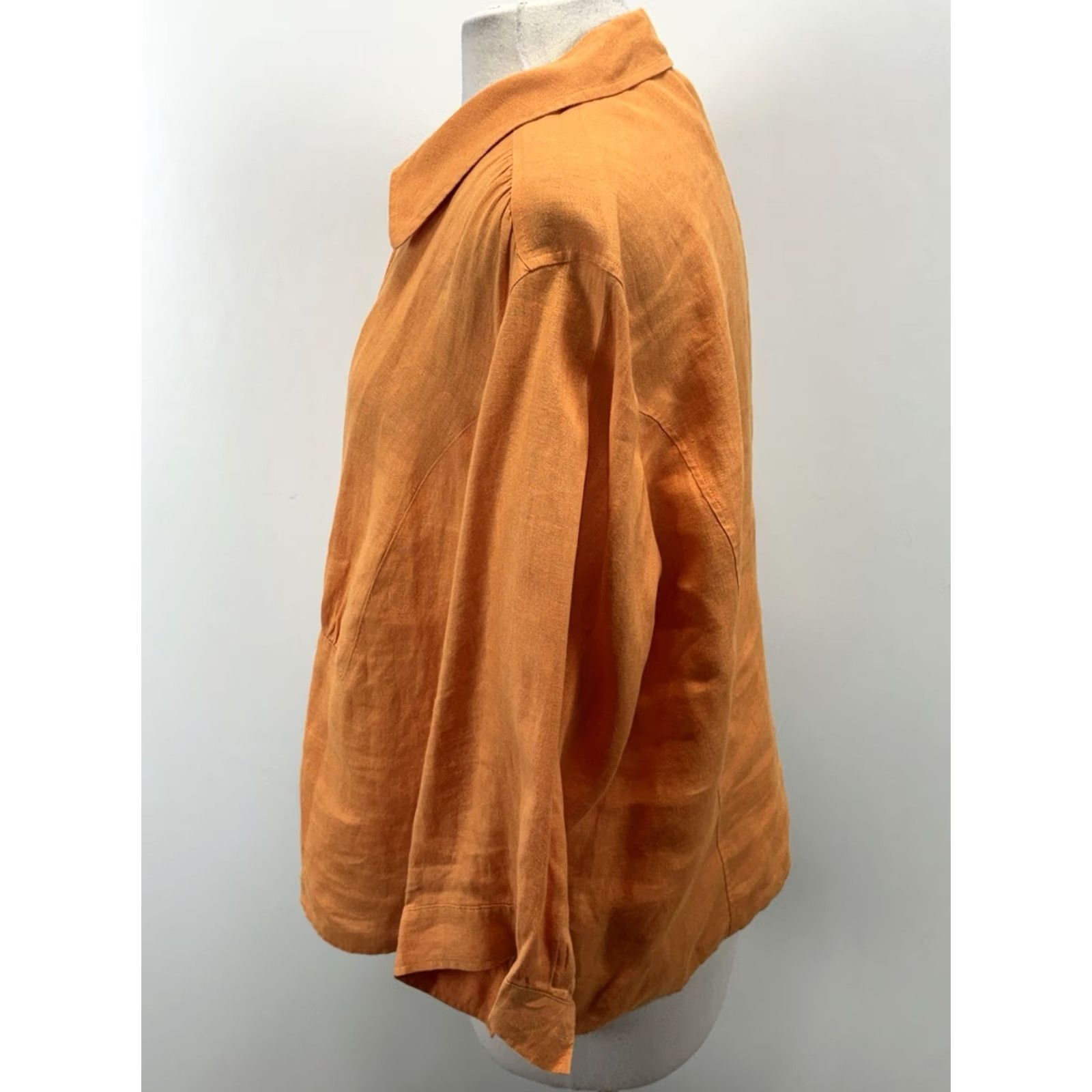 Talbots Talbots 100% Irish Linen Button Up Shirt Womens 22W Plus Melon Orange 3/4 Sleeve Size 3XL / US 20-22 - 2 Thumbnail