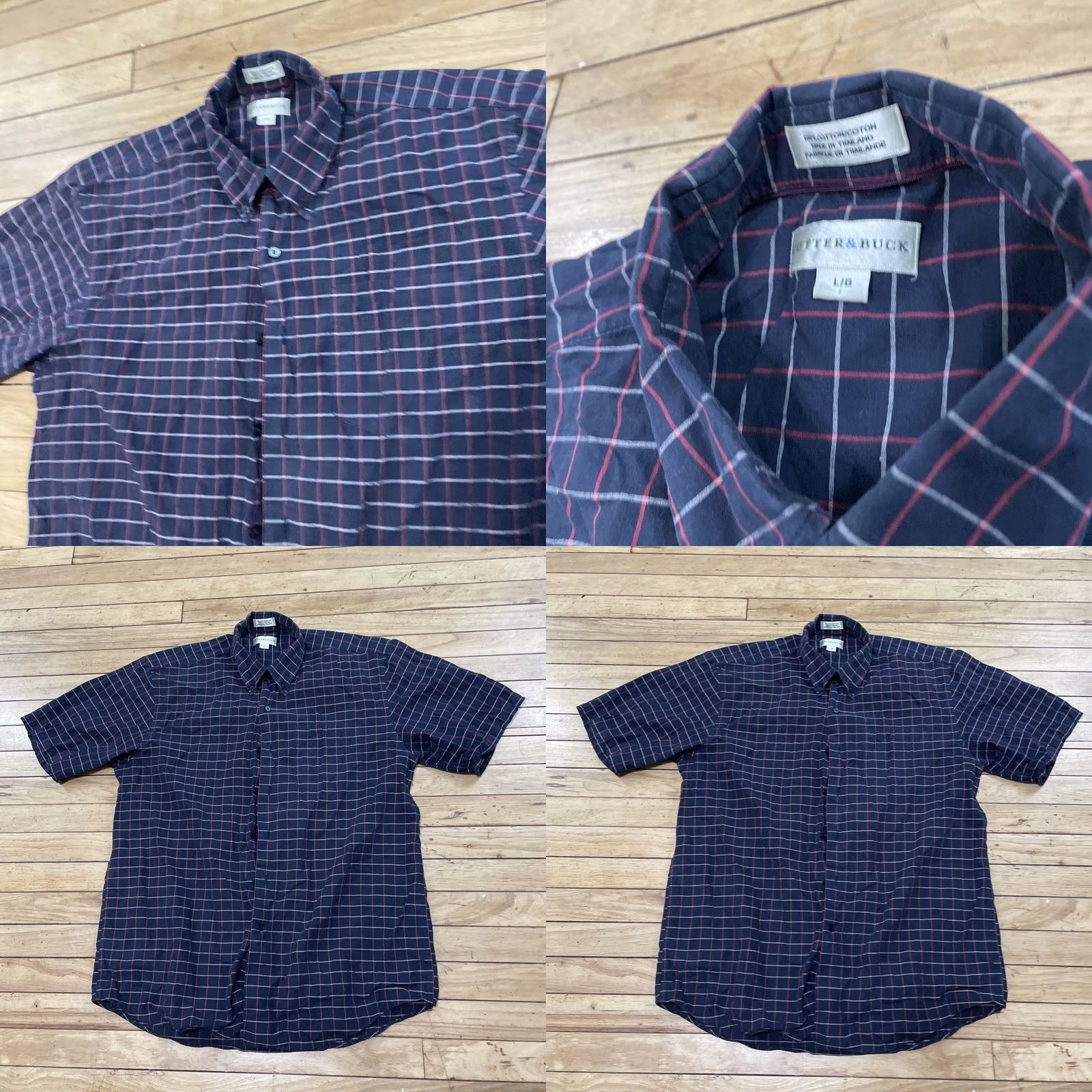 Cutter & Buck Cutter & Buck Button-Up Shirt Men L Gray Red Check Plaid Oxford Western Classic Size US L / EU 52-54 / 3 - 9 Thumbnail