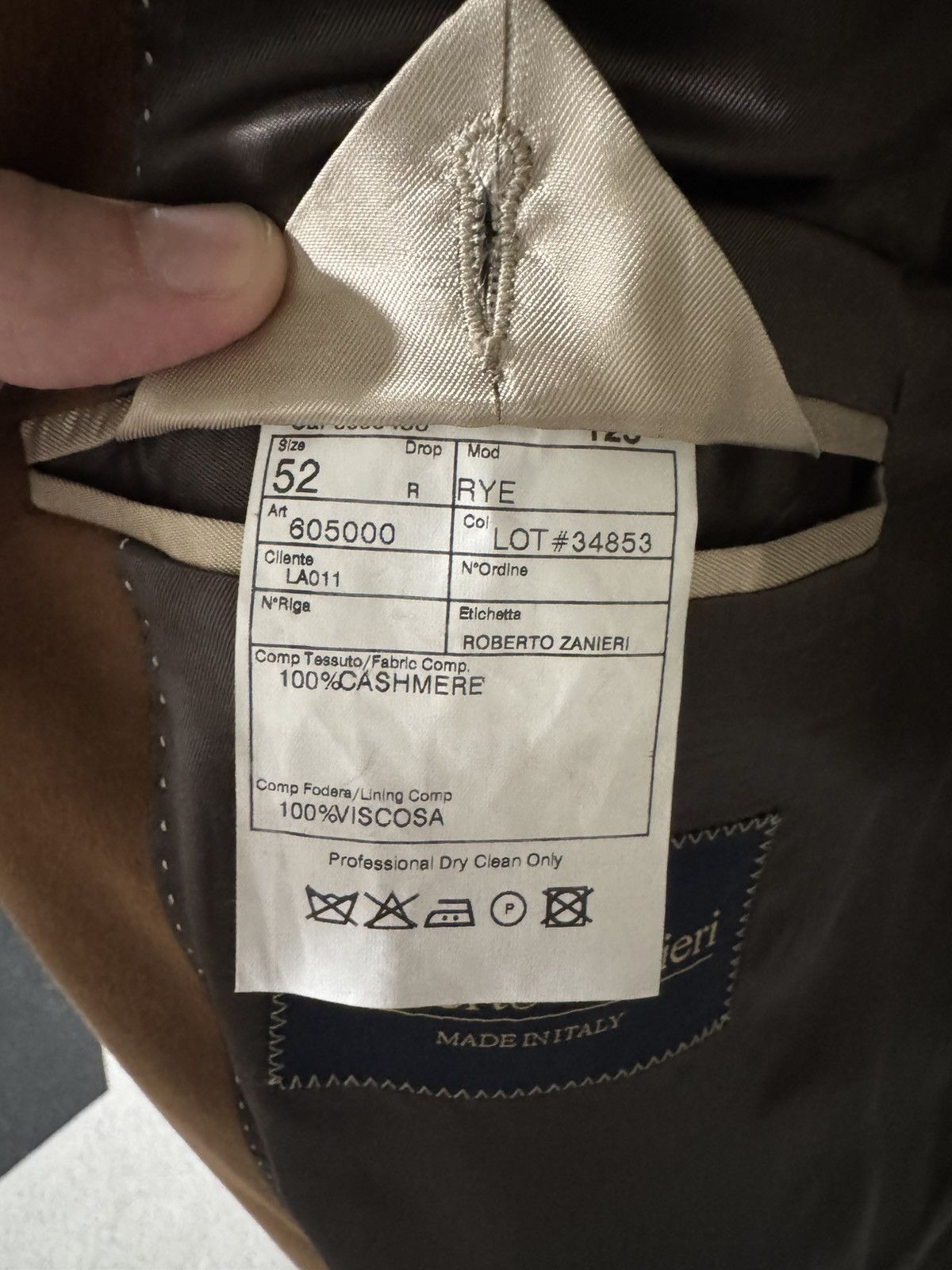 Other Roberto Zanieri Men's Brown Cashmere Blazer Jacket size 52R Size 52R - 5 Thumbnail
