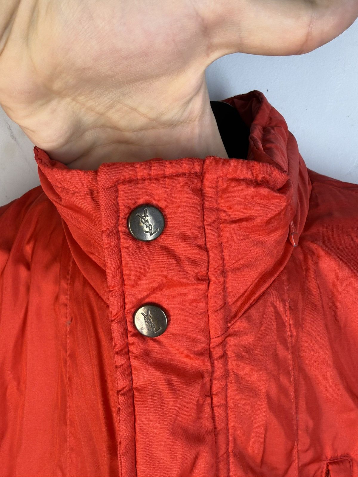 Yves Saint Laurent 90s Winter YSL Down Jacket Puffer Red Bomber Heavy Coat Size US M / EU 48-50 / 2 - 3 Thumbnail