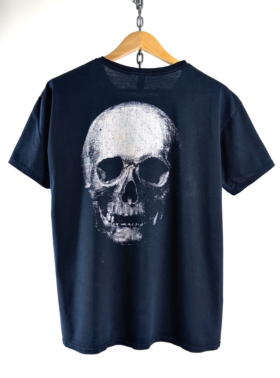Band Tees 00s Vintage Satyricon Skull Distressed Black Metal Rock Tee Size US L / EU 52-54 / 3 - 2 Thumbnail