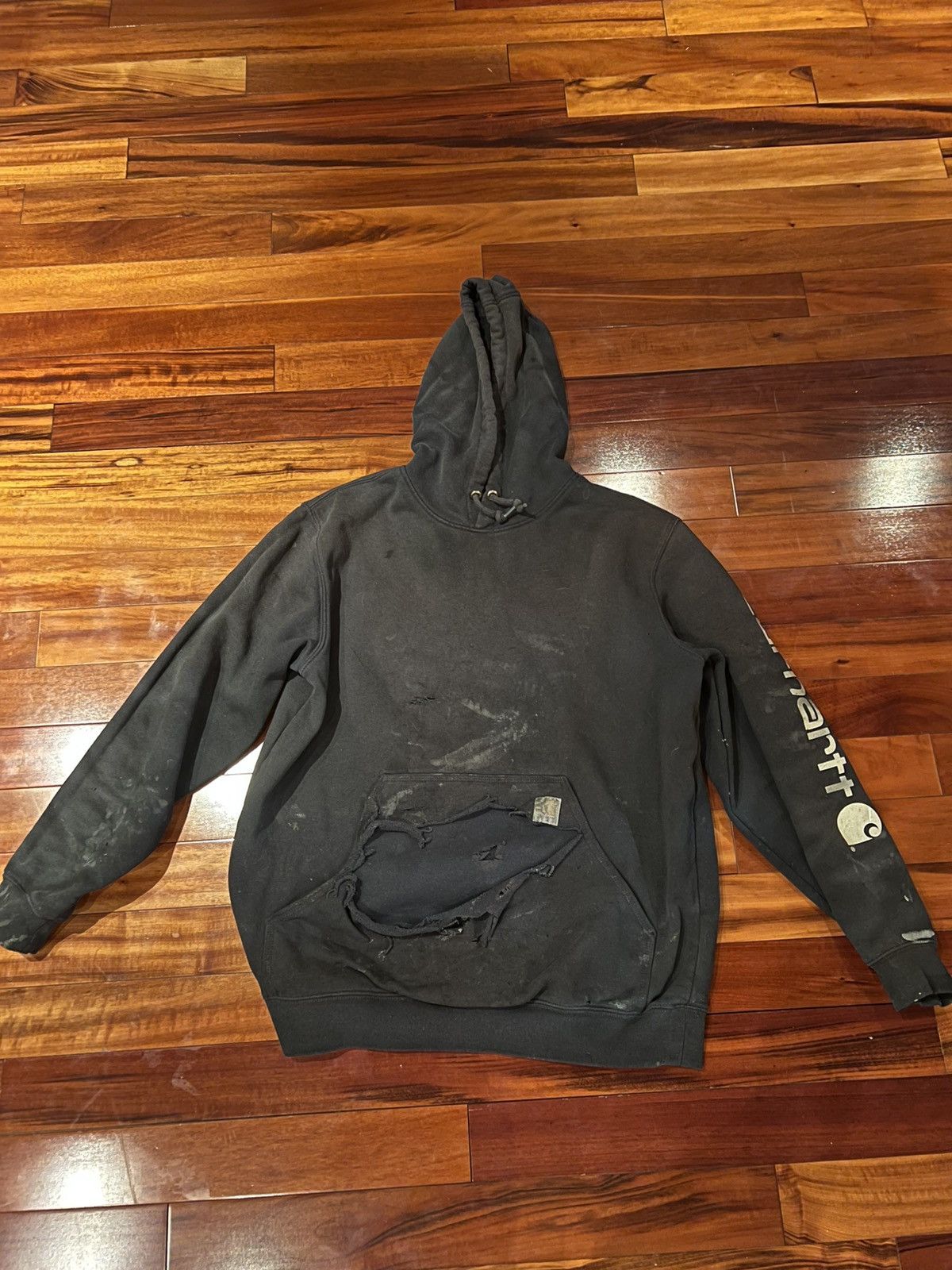 Carhartt × Vintage Heavily Used Carharrt Hoodie Size US L / EU 52-54 / 3 - 1 Thumbnail